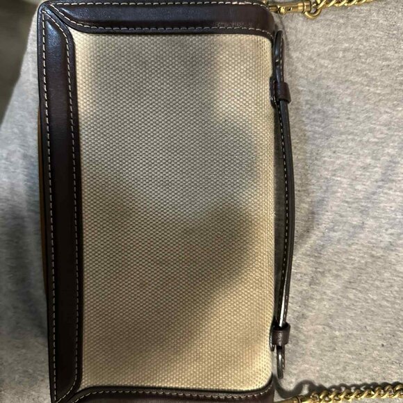 coach clutch wallet with brown tea roses with chain - Picture 7 of 7